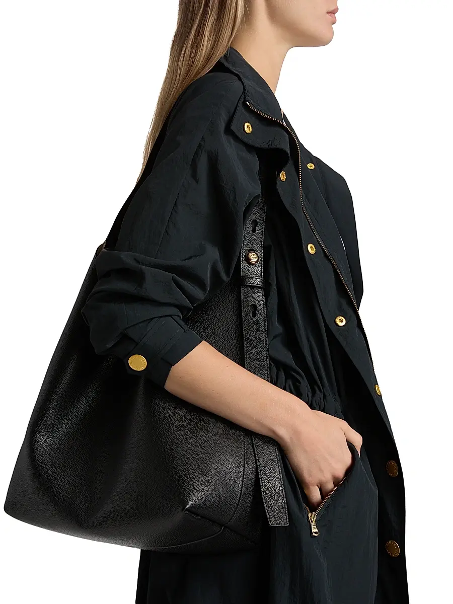 L'AGENCE Women's Toshi Windbreaker Trench Coat - Black | Thumbnail 6