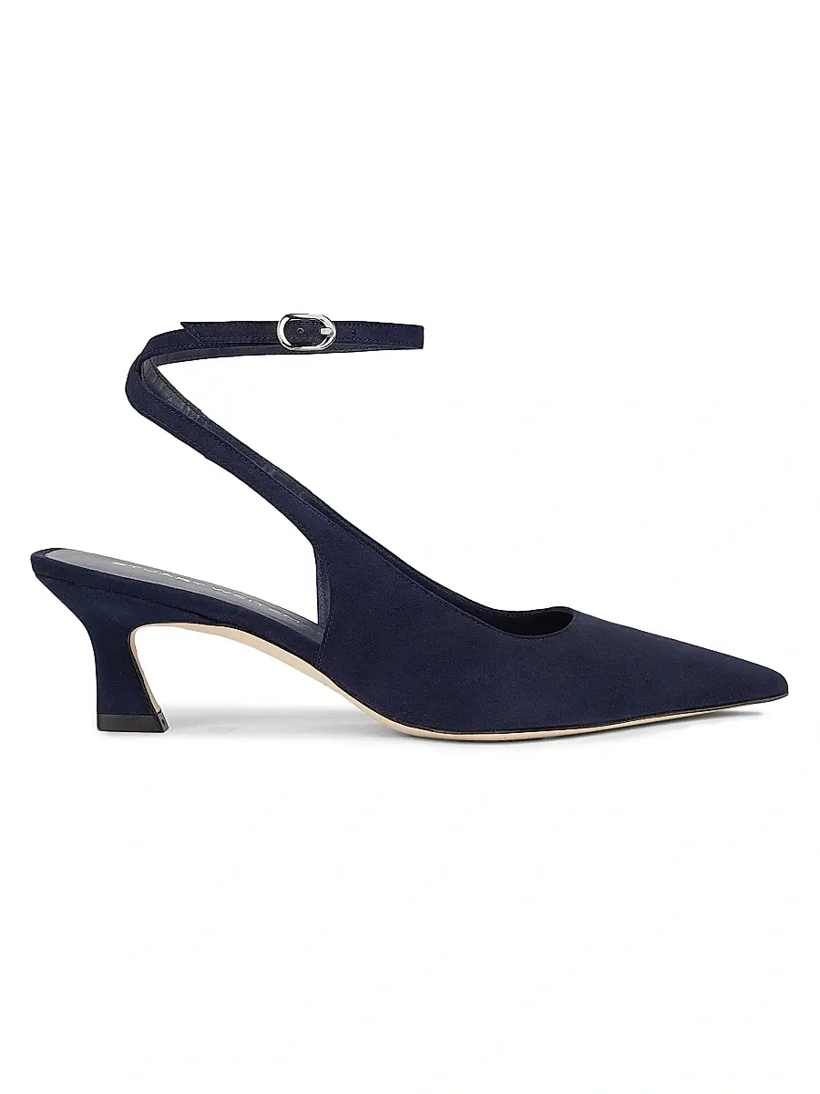Stuart Weitzman Women's Vinnie 50MM Suede Pumps - Nice Blue | Image 1 Stuart Weitzman Women's Vinnie 50MM Suede Pumps - Nice Blue | Image 1