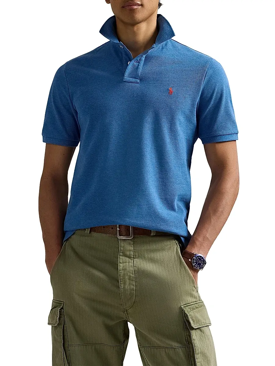 Polo Ralph Lauren Men's The Iconic Cotton Mesh Polo Shirt - Grey Cloud Heather | Thumbnail 14 Polo Ralph Lauren Men's The Iconic Cotton Mesh Polo Shirt - Grey Cloud Heather | Thumbnail 14