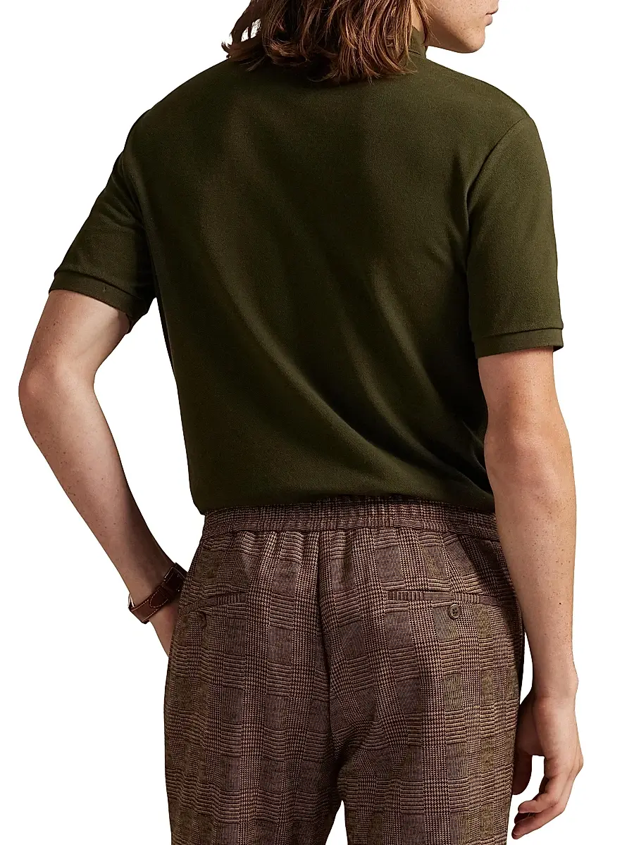 Polo Ralph Lauren Men's The Iconic Cotton Mesh Polo Shirt - Grey Cloud Heather | Thumbnail 4 Polo Ralph Lauren Men's The Iconic Cotton Mesh Polo Shirt - Grey Cloud Heather | Thumbnail 4