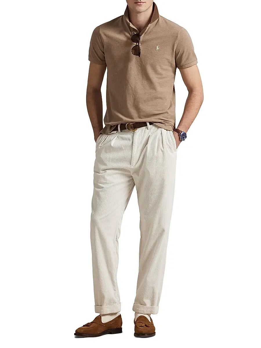 Polo Ralph Lauren Men's The Iconic Cotton Mesh Polo Shirt - Grey Cloud Heather | Thumbnail 8 Polo Ralph Lauren Men's The Iconic Cotton Mesh Polo Shirt - Grey Cloud Heather | Thumbnail 8
