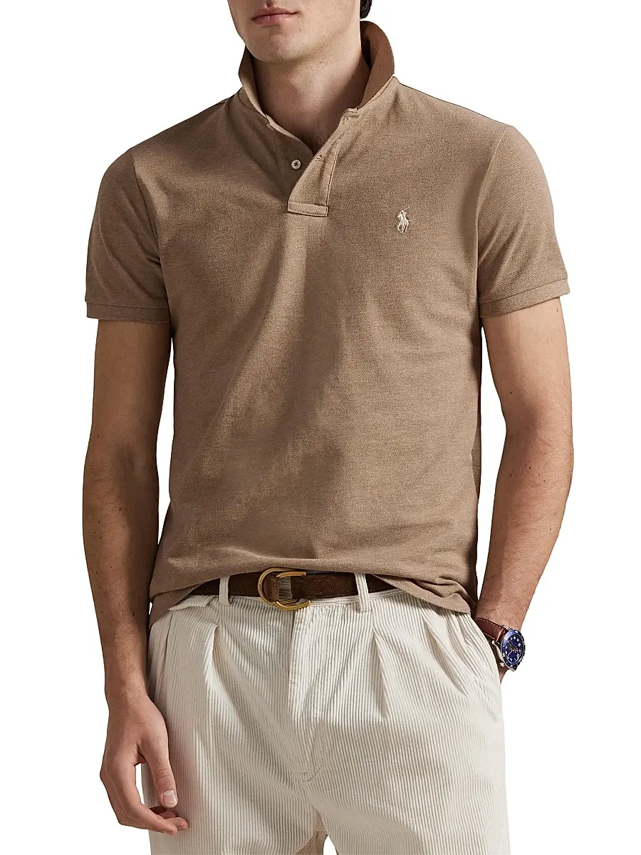 Polo Ralph Lauren Men's The Iconic Cotton Mesh Polo Shirt - Grey Cloud Heather | Thumbnail 9 Polo Ralph Lauren Men's The Iconic Cotton Mesh Polo Shirt - Grey Cloud Heather | Thumbnail 9