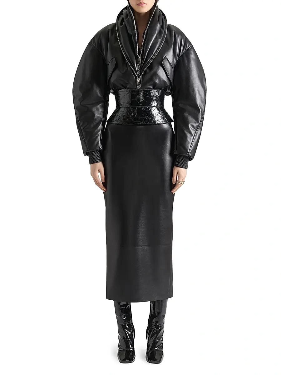 Givenchy Women's Corset Belt in Nappa Leather with Tape Print - Black | Thumbnail 5 Givenchy Women's Corset Belt in Nappa Leather with Tape Print - Black | Thumbnail 5