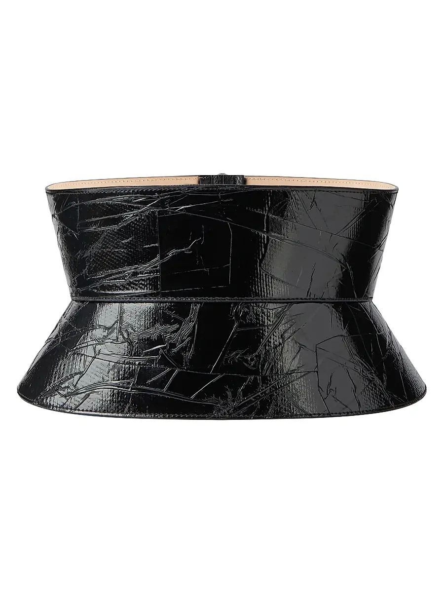 Givenchy Women's Corset Belt in Nappa Leather with Tape Print - Black | Image 1 Givenchy Women's Corset Belt in Nappa Leather with Tape Print - Black | Image 1