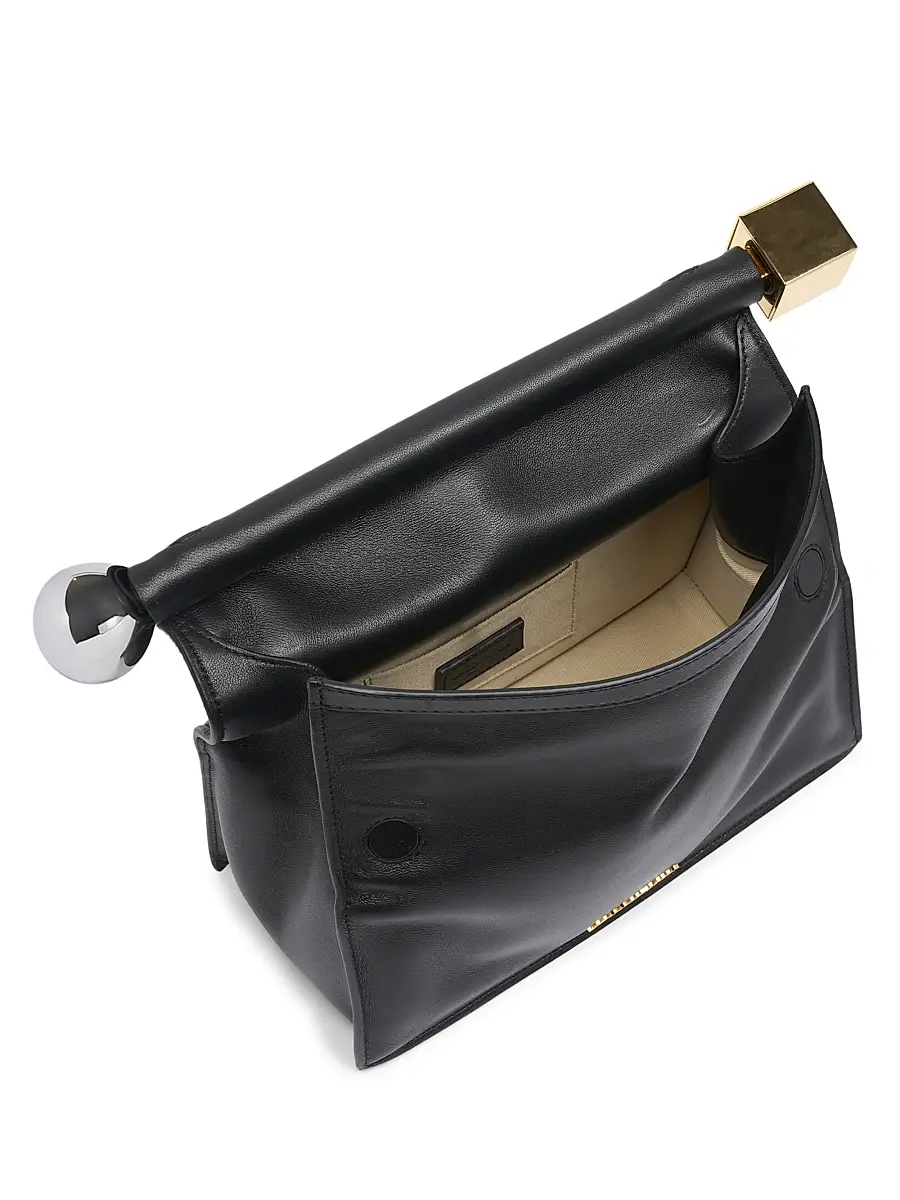 Jacquemus Women's La Pochette Rond Carré Leather Clutch - Black | Thumbnail 3 Jacquemus Women's La Pochette Rond Carré Leather Clutch - Black | Thumbnail 3