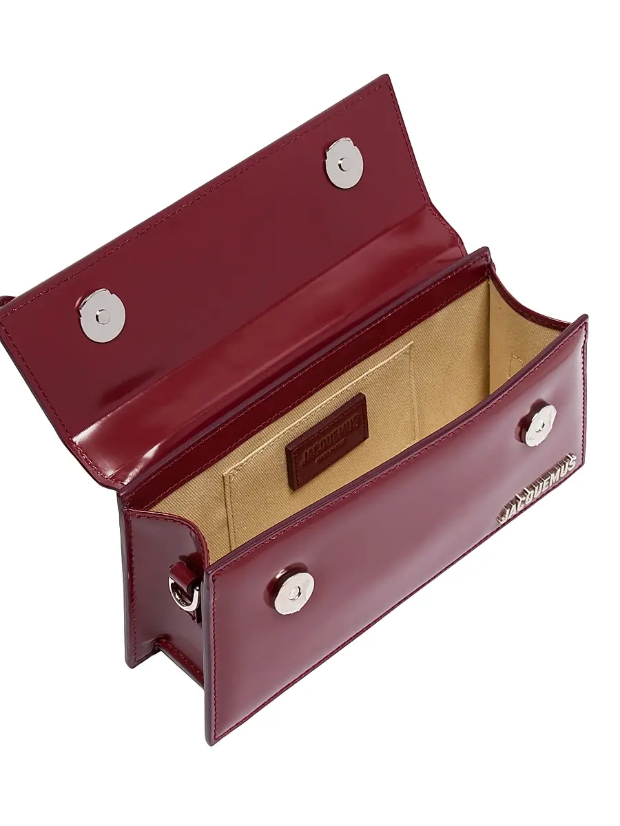 Jacquemus Women's Le Chiquito Long Leather Top Handle Bag - Burgundy | Thumbnail 3