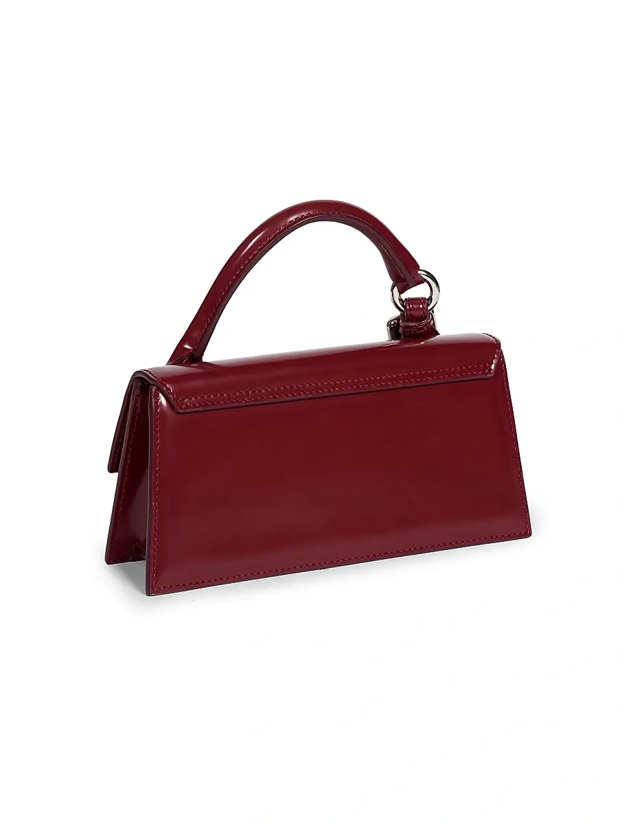 Jacquemus Women's Le Chiquito Long Leather Top Handle Bag - Burgundy | Thumbnail 4
