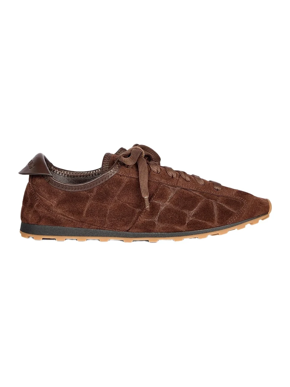 Women's The Tennis Crocodile-Embossed Suede Sneakers Women's The Tennis Crocodile-Embossed Suede Sneakers