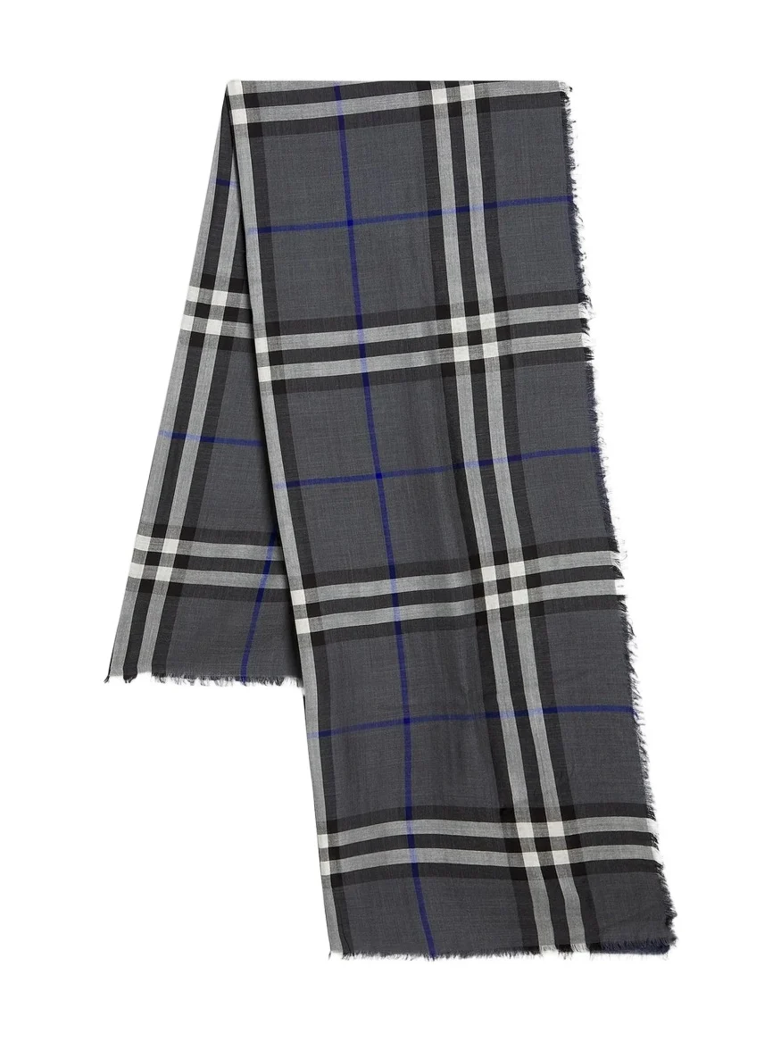 Men's Check Wool-Silk Scarf Men's Check Wool-Silk Scarf