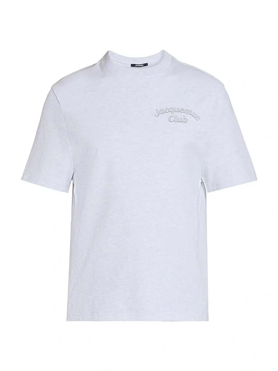 Jacquemus Men's Cotton Logo T-Shirt - Club Grey | Image 1 Jacquemus Men's Cotton Logo T-Shirt - Club Grey | Image 1