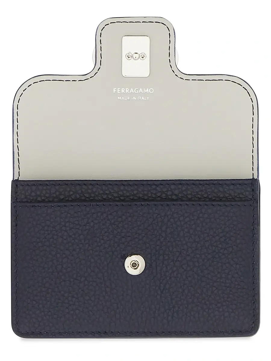 FERRAGAMO Women's Gancini Wallet - Navy Haze Optic White | Thumbnail 2 FERRAGAMO Women's Gancini Wallet - Navy Haze Optic White | Thumbnail 2