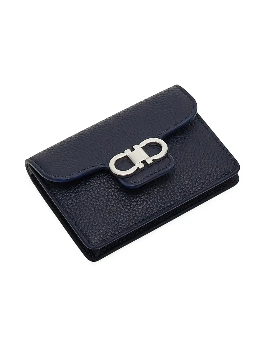 FERRAGAMO Women's Gancini Wallet - Navy Haze Optic White | Thumbnail 3 FERRAGAMO Women's Gancini Wallet - Navy Haze Optic White | Thumbnail 3