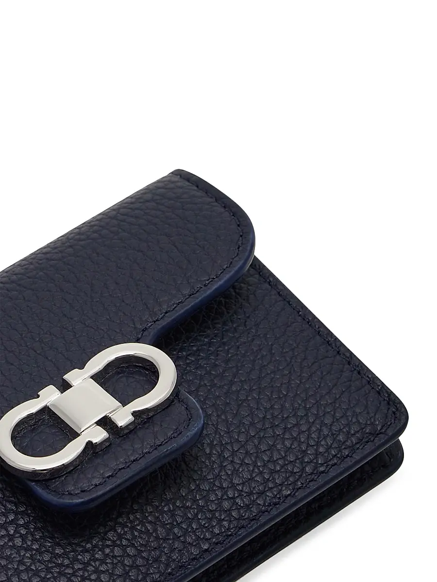 FERRAGAMO Women's Gancini Wallet - Navy Haze Optic White | Thumbnail 5 FERRAGAMO Women's Gancini Wallet - Navy Haze Optic White | Thumbnail 5