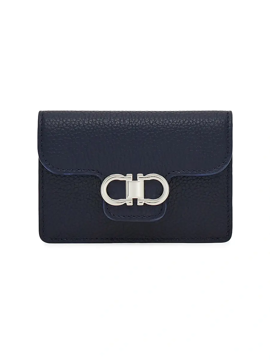 FERRAGAMO Women's Gancini Wallet - Navy Haze Optic White | Image 1 FERRAGAMO Women's Gancini Wallet - Navy Haze Optic White | Image 1