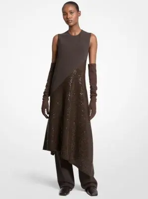 Michael Kors Collection Suede Opera Gloves in Grey | Thumbnail 2 Michael Kors Collection Suede Opera Gloves in Grey | Thumbnail 2