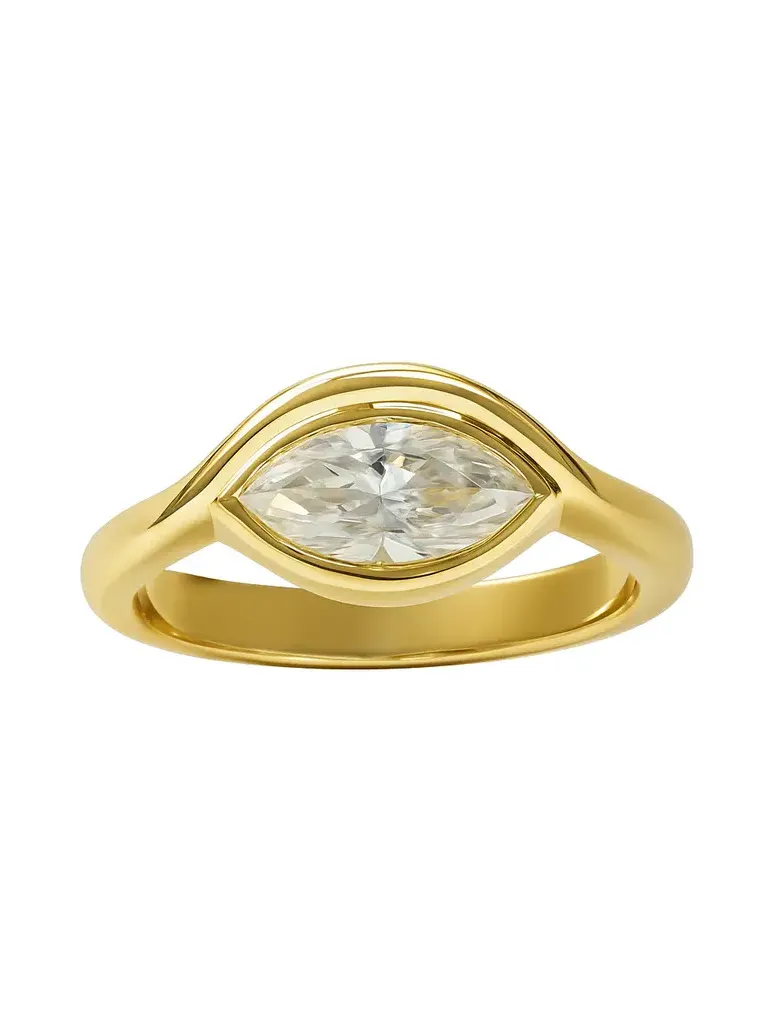 1.01ct Moissanite 18K Gold Solitarie Ring