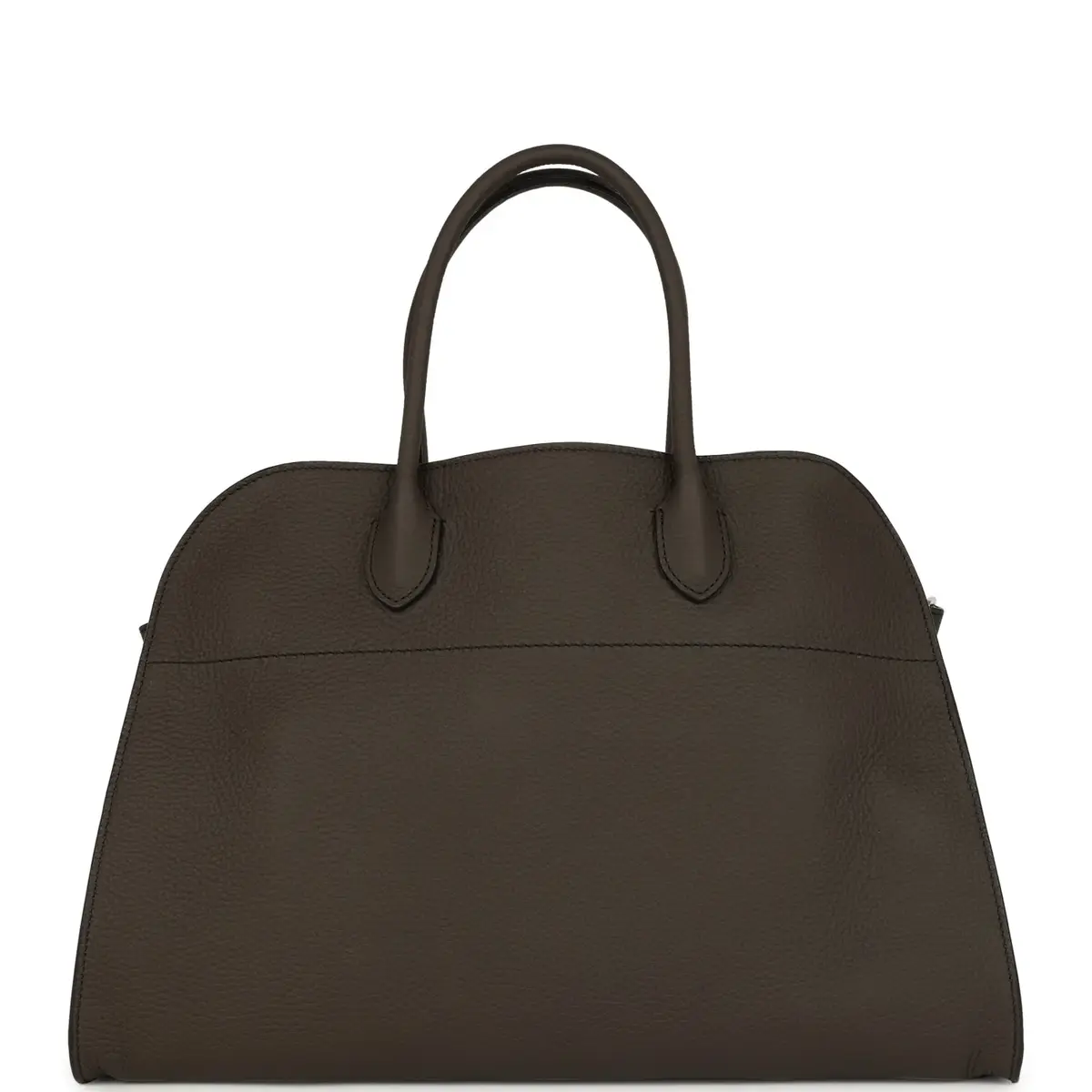 The Row The Row Soft Margaux 15 Bag Mid Grey Calfskin Silver Hardware | Image 1 The Row The Row Soft Margaux 15 Bag Mid Grey Calfskin Silver Hardware | Image 1