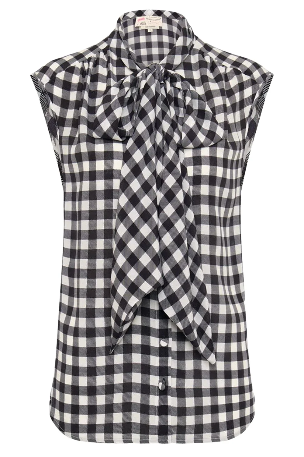 Gingham Button Front Blouse