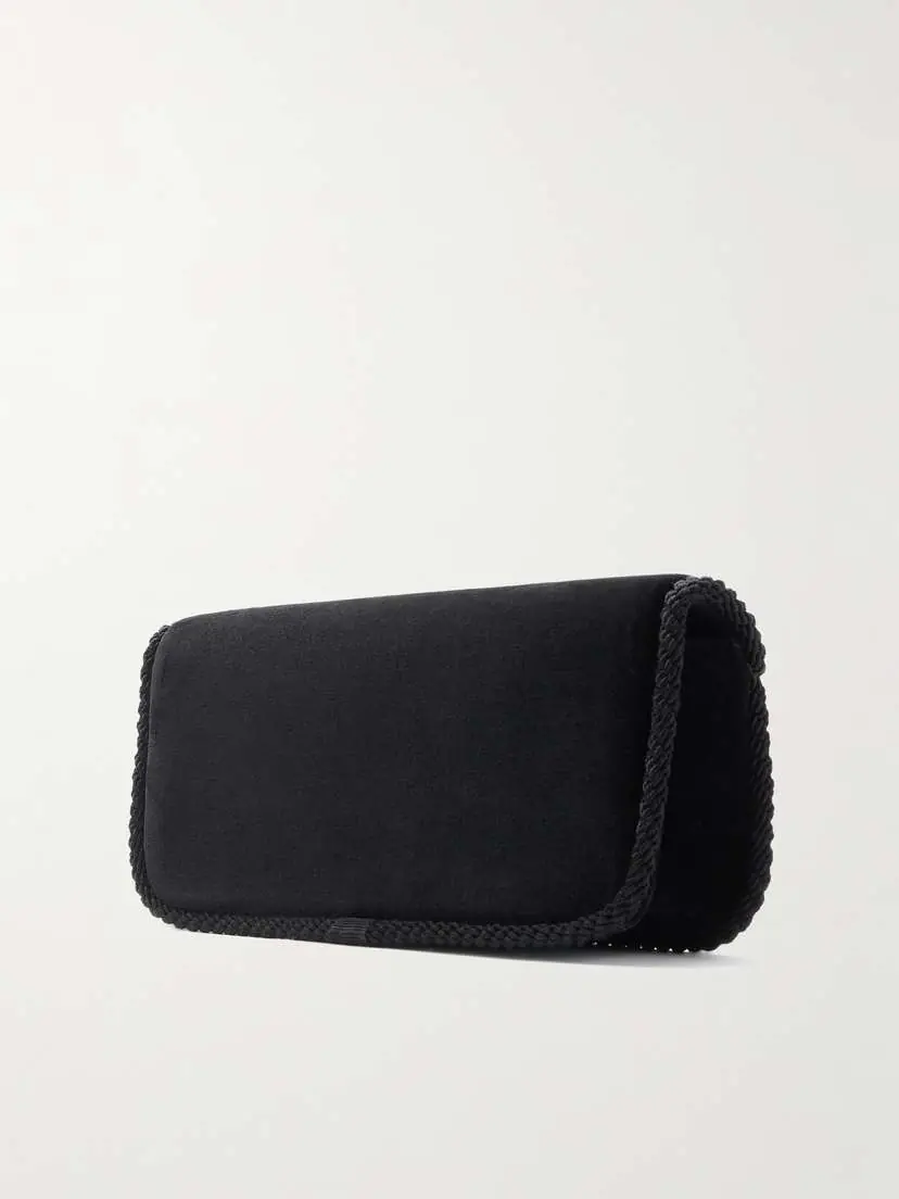Valentino Garavani Locò Tasseled Embellished Cord-trimmed Velvet Shoulder Bag | Thumbnail 3 Valentino Garavani Locò Tasseled Embellished Cord-trimmed Velvet Shoulder Bag | Thumbnail 3