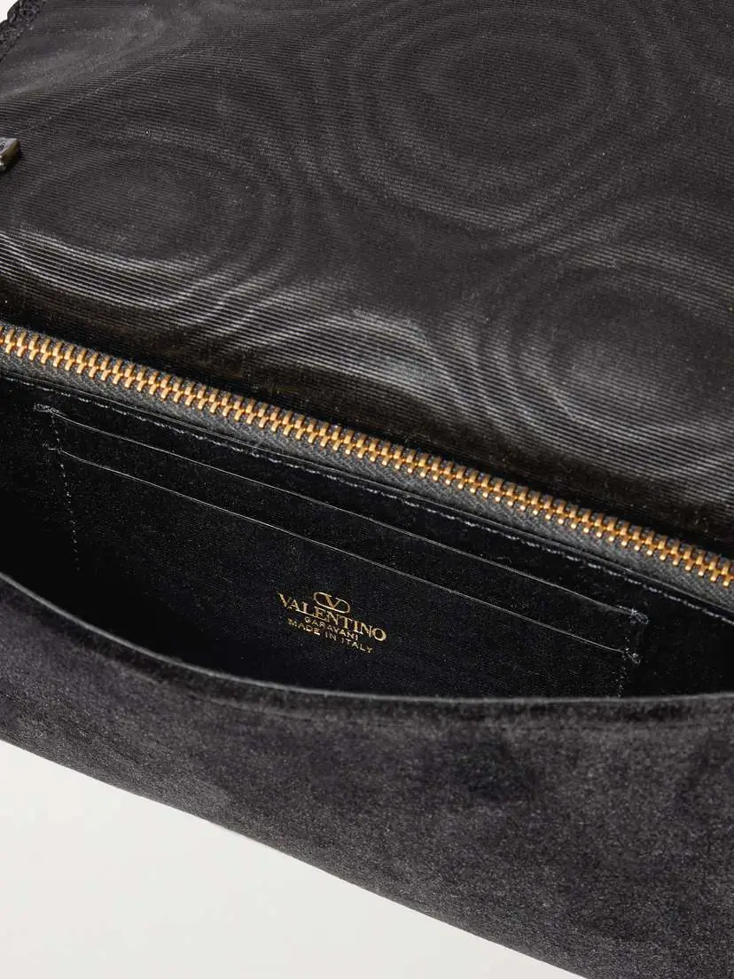 Valentino Garavani Vlogo Signature Embellished Velvet Wallet | Thumbnail 5 Valentino Garavani Vlogo Signature Embellished Velvet Wallet | Thumbnail 5