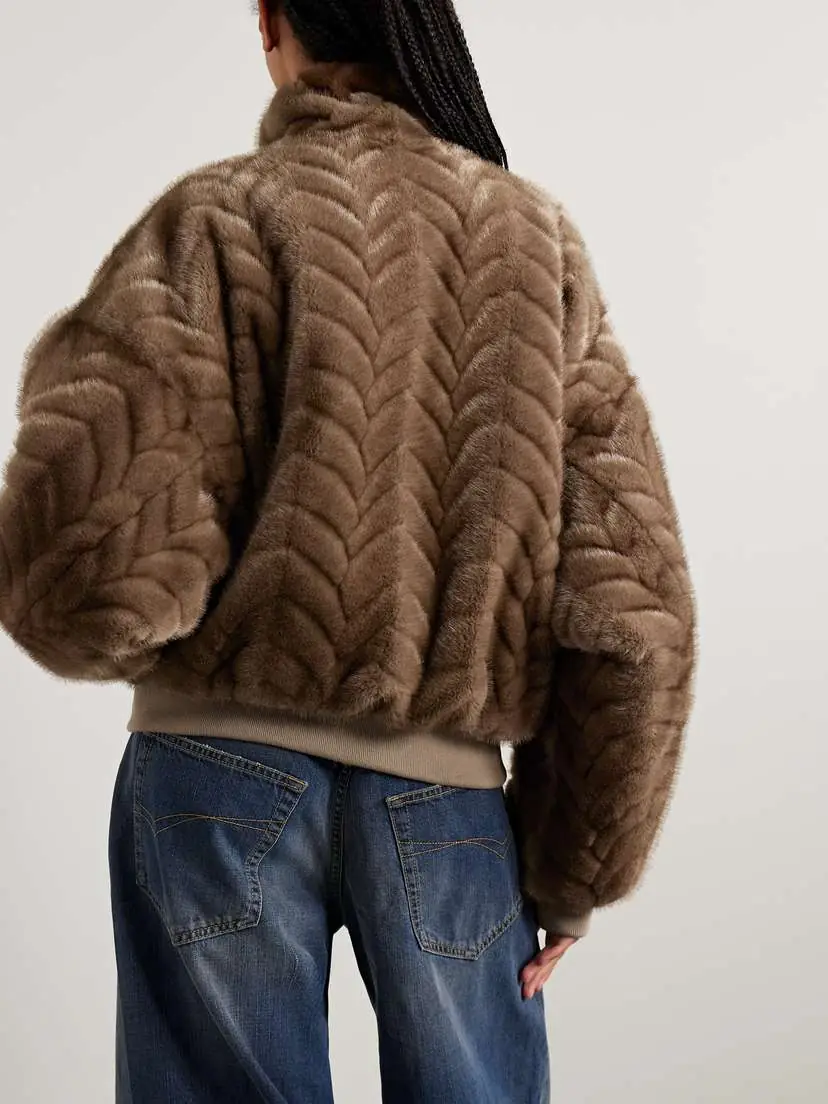 Balenciaga Embossed Fleece Bomber Jacket | Thumbnail 3