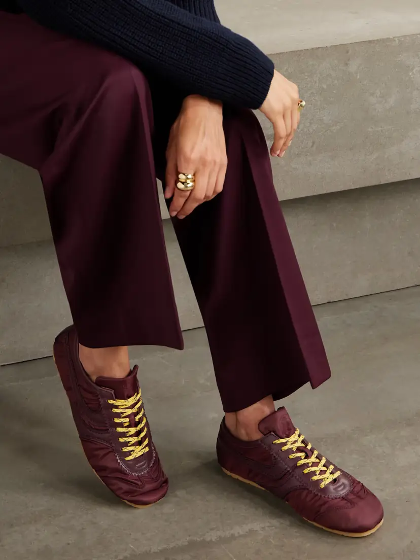Dries Van Noten Leather-trimmed Shell Sneakers | Thumbnail 2 Dries Van Noten Leather-trimmed Shell Sneakers | Thumbnail 2