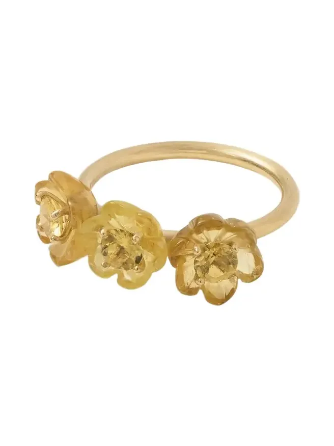 Botanical 18-karat Gold Beryl Ring