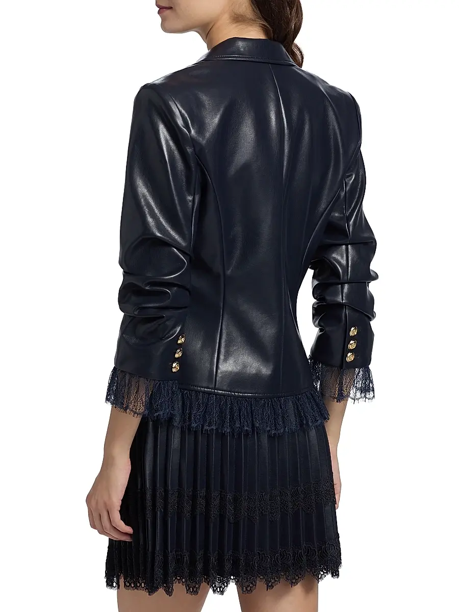 Cinq à Sept Women's Le Petit Roxie Faux Leather Blazer | Thumbnail 5