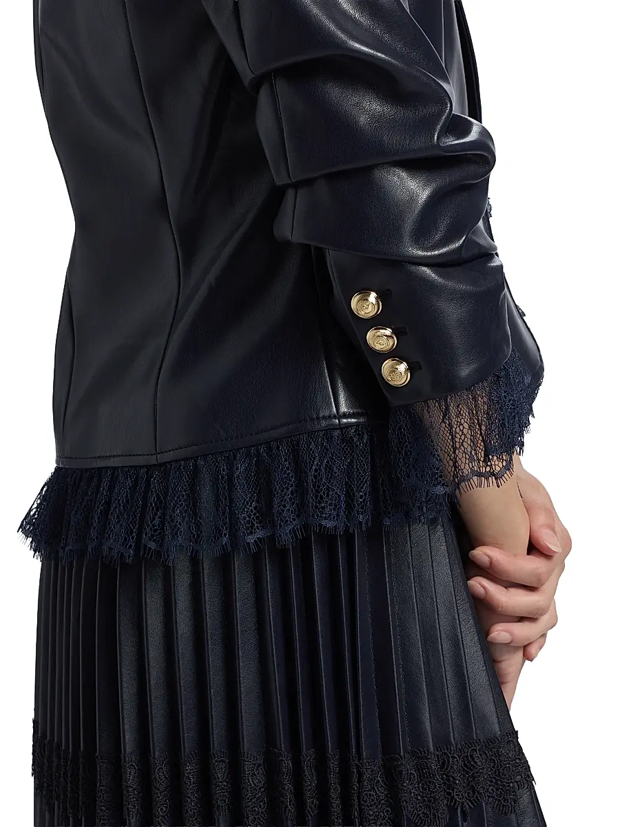 Cinq à Sept Women's Le Petit Roxie Faux Leather Blazer | Thumbnail 6