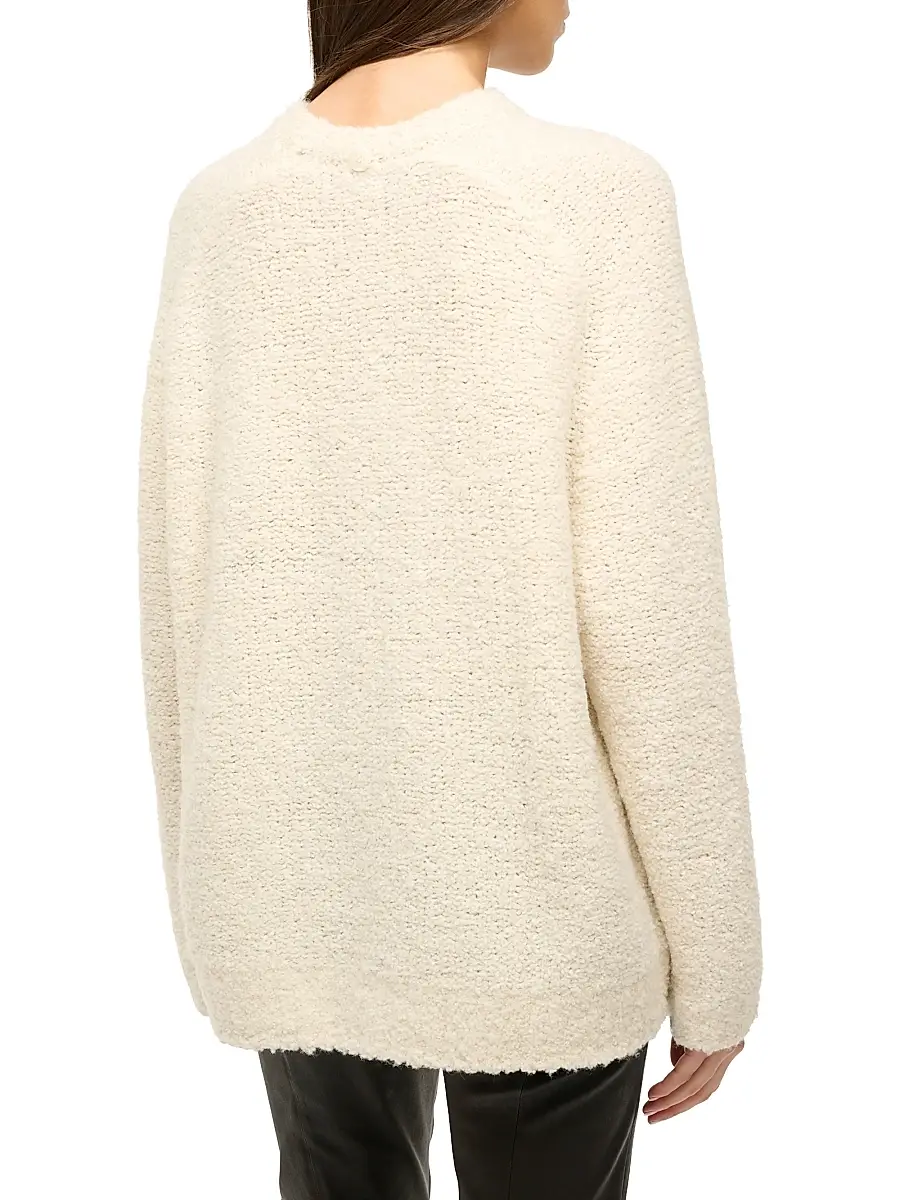 Staud Women's Siren Scarf-Detailed Bouclé Yarn Sweater | Thumbnail 4 Staud Women's Siren Scarf-Detailed Bouclé Yarn Sweater | Thumbnail 4