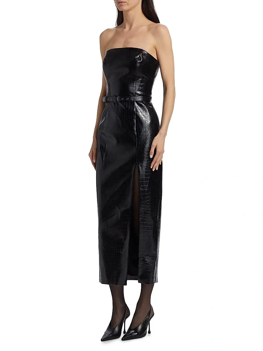 Toccin Women's Vivian Bandeau Croc-Embossed Midi-Dress | Thumbnail 4 Toccin Women's Vivian Bandeau Croc-Embossed Midi-Dress | Thumbnail 4