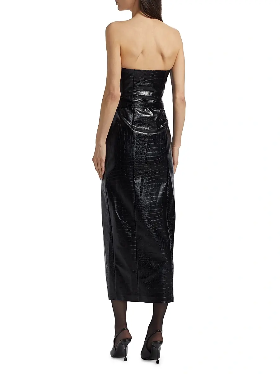 Toccin Women's Vivian Bandeau Croc-Embossed Midi-Dress | Thumbnail 5 Toccin Women's Vivian Bandeau Croc-Embossed Midi-Dress | Thumbnail 5