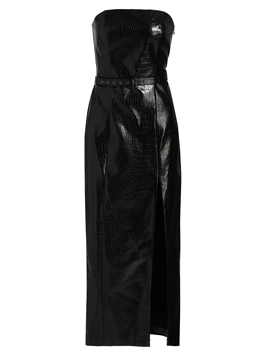 Toccin Women's Vivian Bandeau Croc-Embossed Midi-Dress