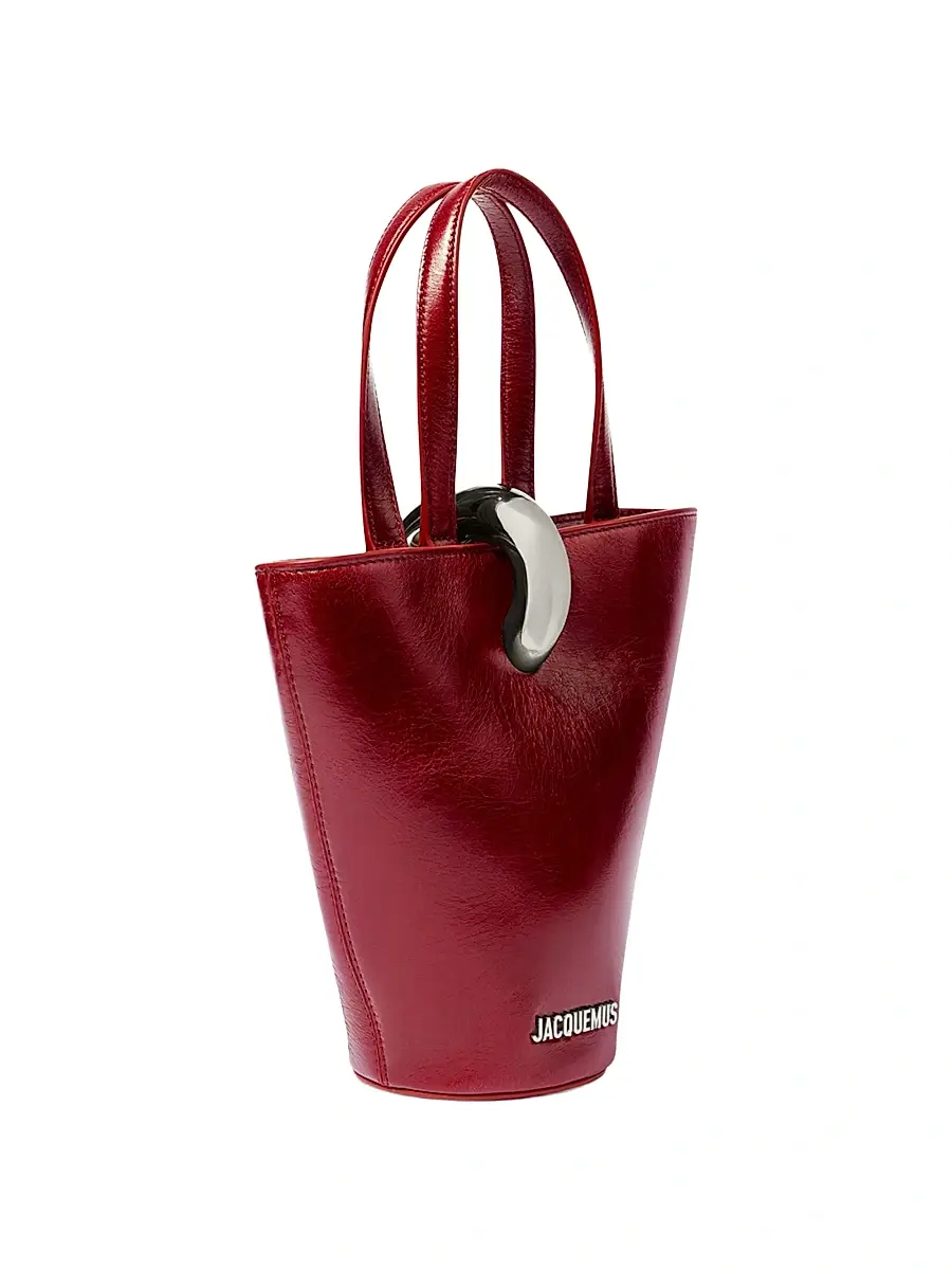 Jacquemus Women's Le Petit Bambola Leather Bucket Bag - Burgundy | Thumbnail 2