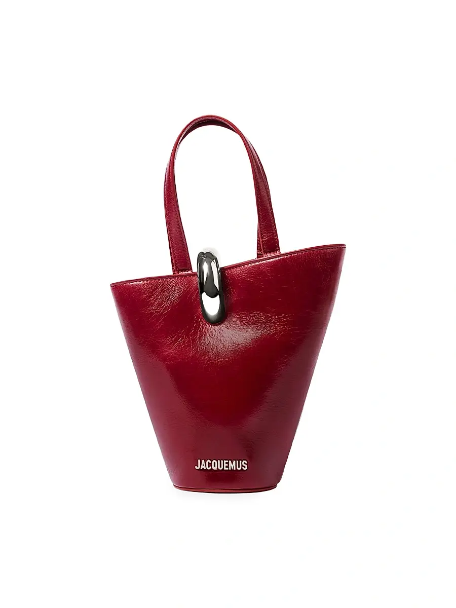 Jacquemus Women's Le Petit Bambola Leather Bucket Bag - Burgundy | Image 1 Jacquemus Women's Le Petit Bambola Leather Bucket Bag - Burgundy | Image 1