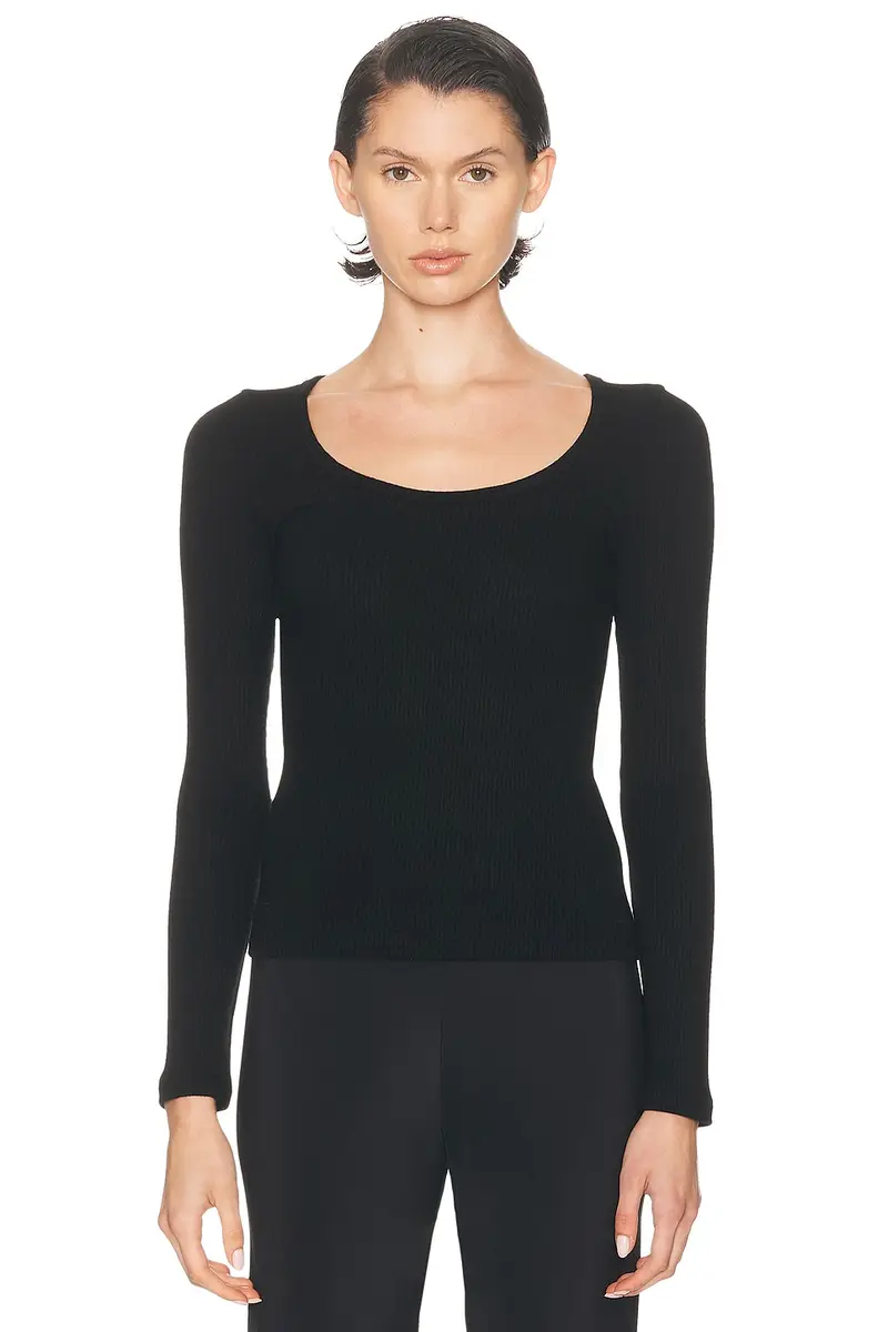 Sablyn Isla Scoop Neck Long Sleeve Tee | Image 1 Sablyn Isla Scoop Neck Long Sleeve Tee | Image 1