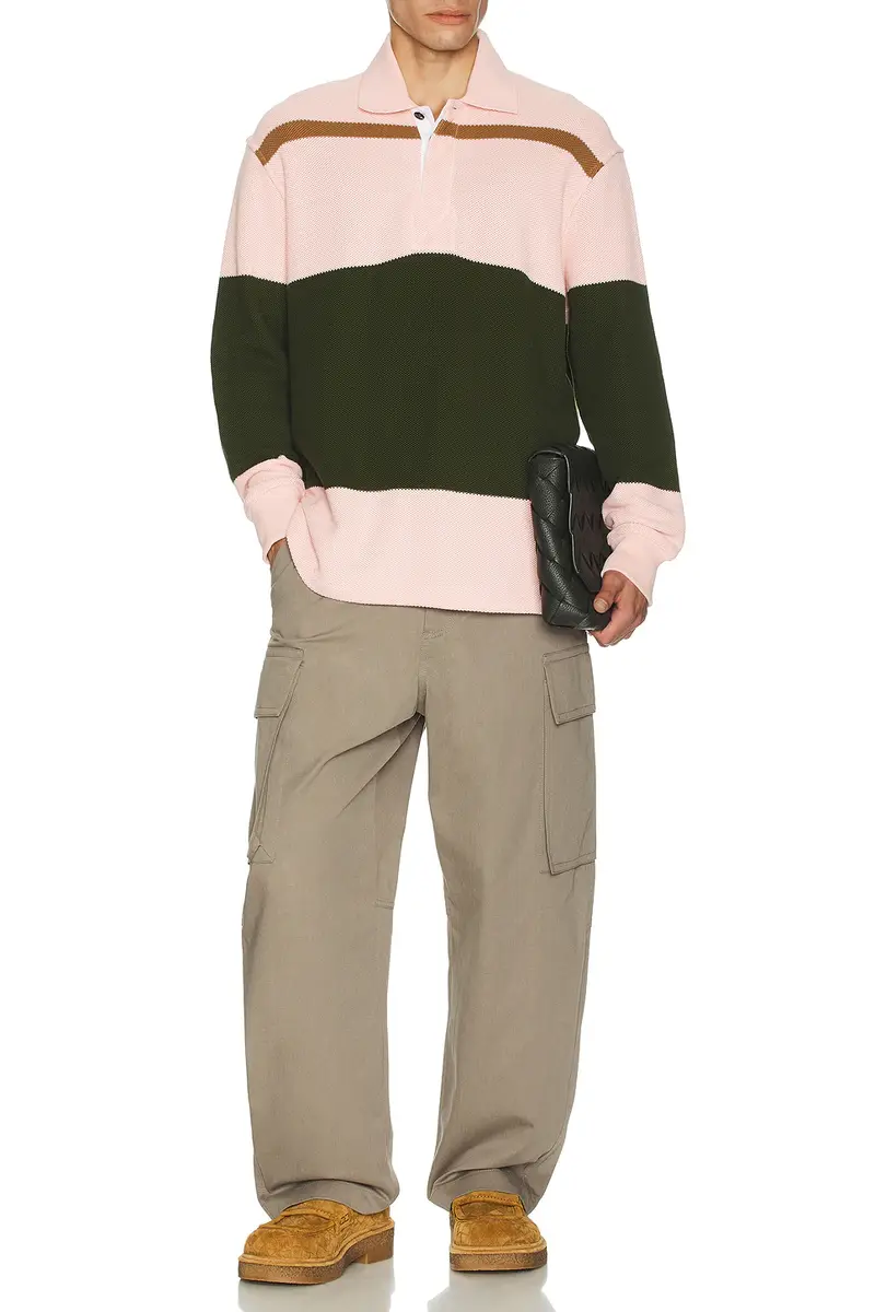 Bottega Veneta Jumbo Cotton Pique Stripe Polo | Thumbnail 4 Bottega Veneta Jumbo Cotton Pique Stripe Polo | Thumbnail 4