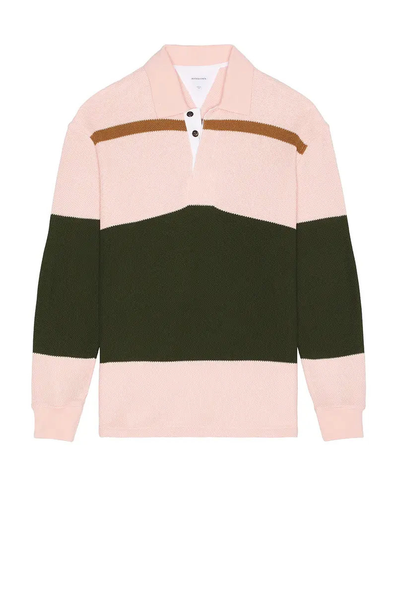 Bottega Veneta Jumbo Cotton Pique Stripe Polo