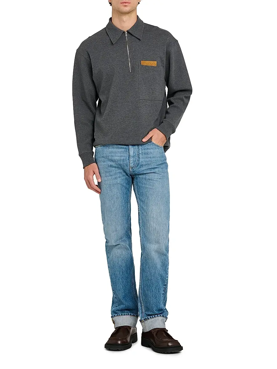 Bottega Veneta Men's Double-Cotton Melange Jersey Overshirt | Thumbnail 2