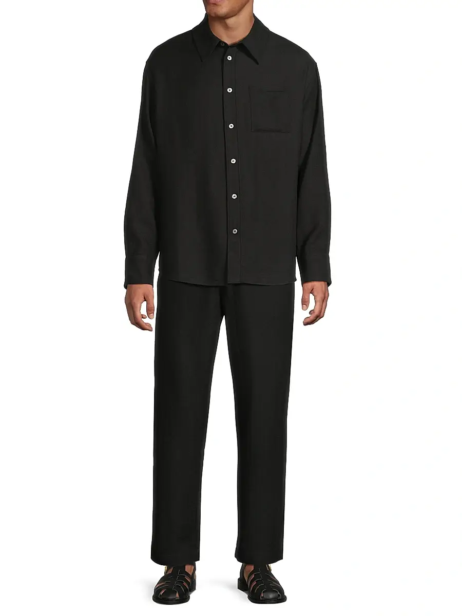 The Elder Statesman Men's Regular-Fit Cashmere-Wool Shirt | Thumbnail 2 The Elder Statesman Men's Regular-Fit Cashmere-Wool Shirt | Thumbnail 2
