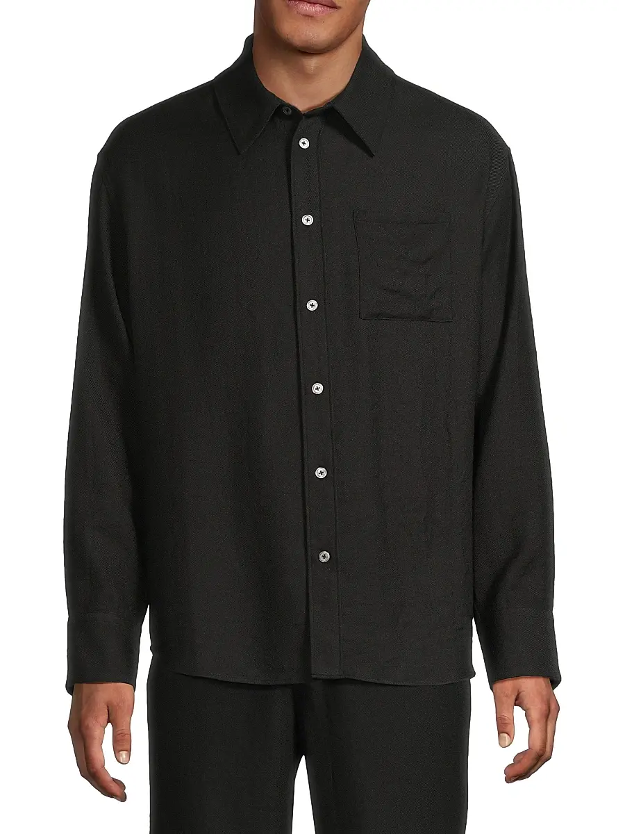 The Elder Statesman Men's Regular-Fit Cashmere-Wool Shirt | Thumbnail 3 The Elder Statesman Men's Regular-Fit Cashmere-Wool Shirt | Thumbnail 3