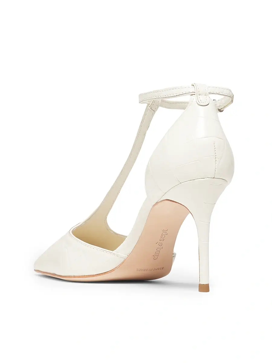 Cinq à Sept Women's Clara Croco 85MM Leather T-Strap Pumps | Thumbnail 3 Cinq à Sept Women's Clara Croco 85MM Leather T-Strap Pumps | Thumbnail 3