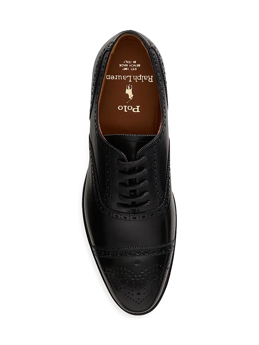Polo Ralph Lauren Men's Maestra Perforated Leather Oxfords | Thumbnail 4 Polo Ralph Lauren Men's Maestra Perforated Leather Oxfords | Thumbnail 4
