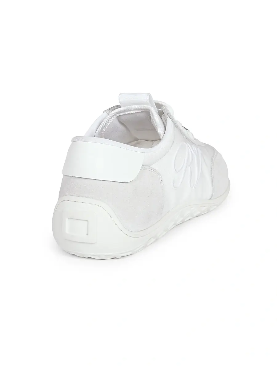 Roger Vivier Women's Viv Suede Mesh Low-Top Sneakers - White | Thumbnail 3 Roger Vivier Women's Viv Suede Mesh Low-Top Sneakers - White | Thumbnail 3