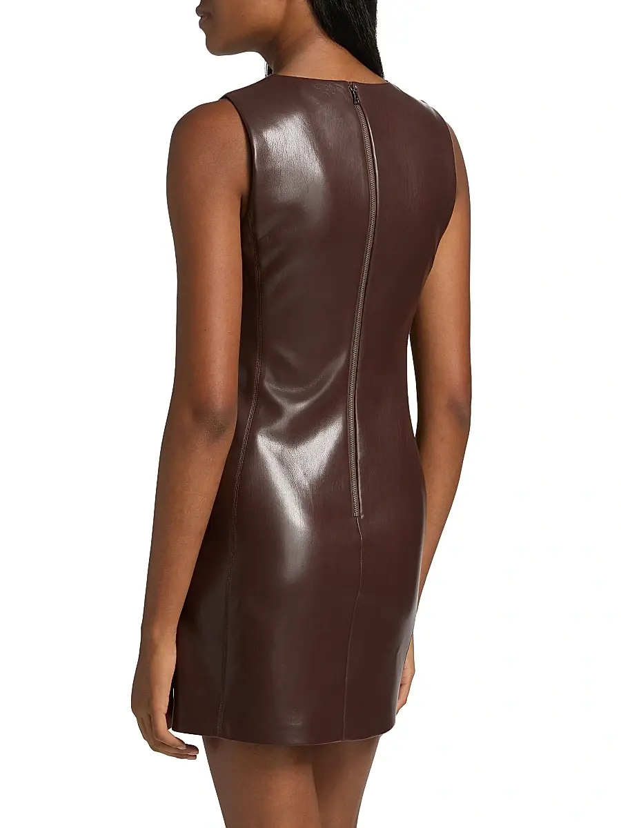 Alice + Olivia Women's Lena Faux Leather Minidress | Thumbnail 6 Alice + Olivia Women's Lena Faux Leather Minidress | Thumbnail 6