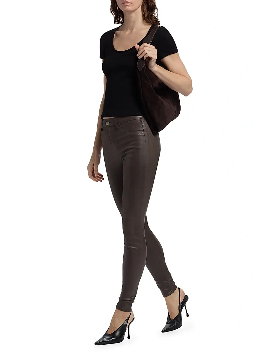 L'Agence Women's Marguerite Mid-Rise Coated Skinny Jeans | Thumbnail 2 L'Agence Women's Marguerite Mid-Rise Coated Skinny Jeans | Thumbnail 2