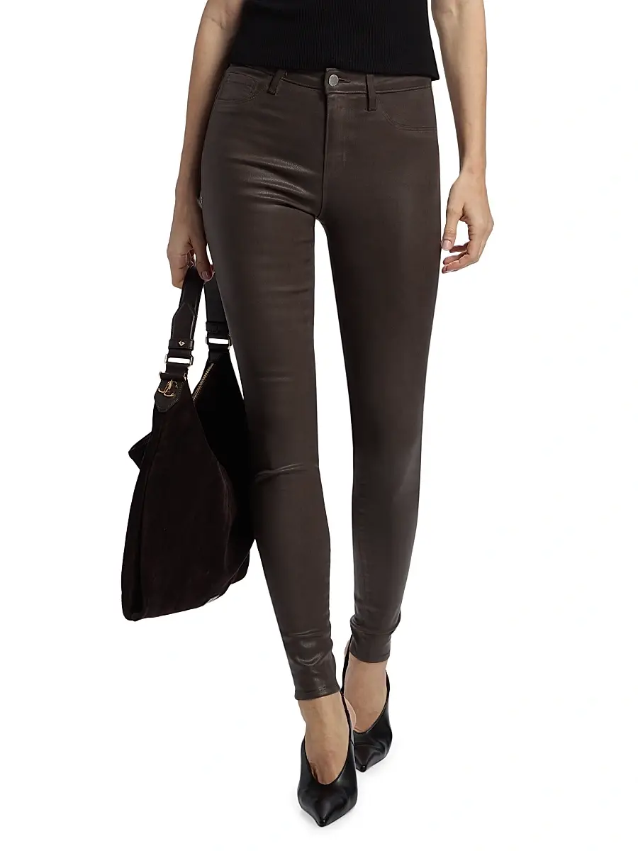 L'Agence Women's Marguerite Mid-Rise Coated Skinny Jeans | Thumbnail 3 L'Agence Women's Marguerite Mid-Rise Coated Skinny Jeans | Thumbnail 3