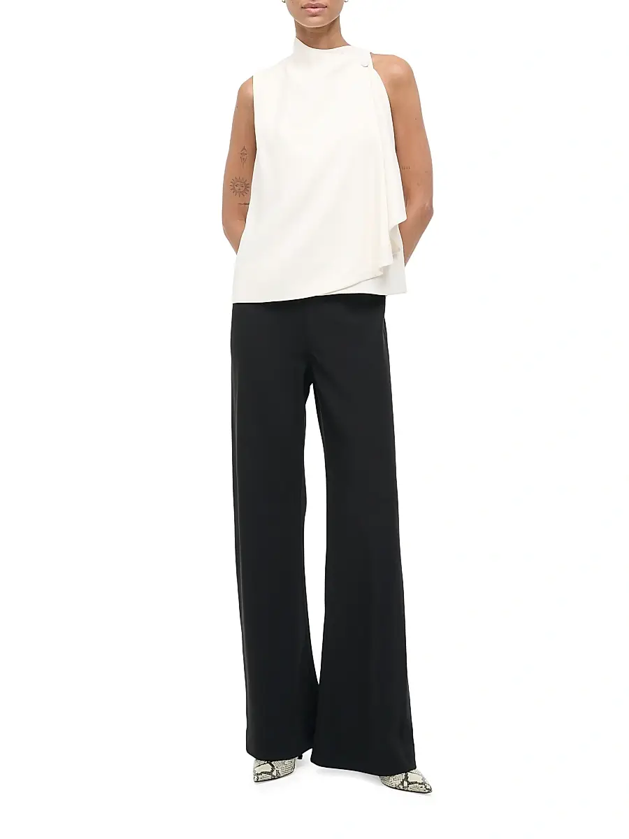 Staud Women's Sierra Draped Stretch-Silk Sleeveless Top | Thumbnail 2 Staud Women's Sierra Draped Stretch-Silk Sleeveless Top | Thumbnail 2