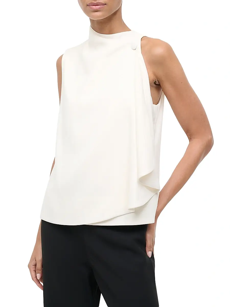 Staud Women's Sierra Draped Stretch-Silk Sleeveless Top | Thumbnail 5 Staud Women's Sierra Draped Stretch-Silk Sleeveless Top | Thumbnail 5