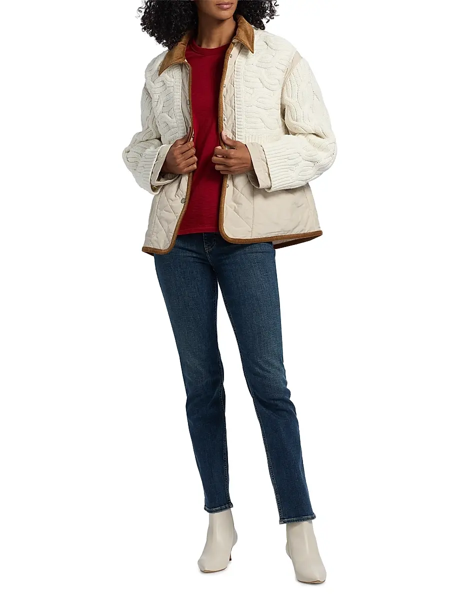 rag & bone Women's Ivy Mixed Media Jacket | Thumbnail 2 rag & bone Women's Ivy Mixed Media Jacket | Thumbnail 2